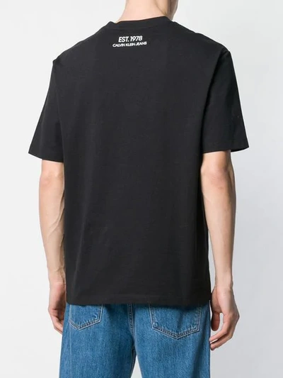 Shop Calvin Klein Jeans Est.1978 Car Print Cotton T-shirt In Black