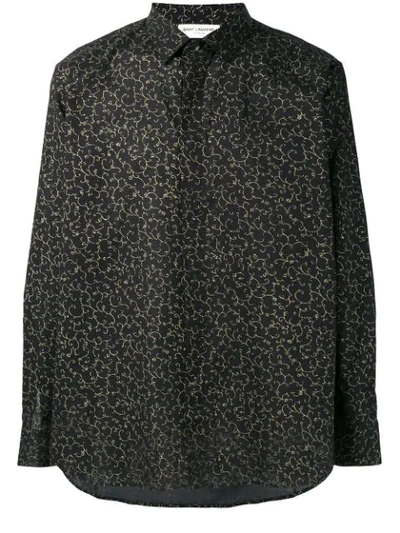 Shop Saint Laurent Hemd Mit Blumen-print In Black