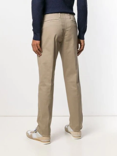Shop Corneliani Straight Chino Trousers In Neutrals