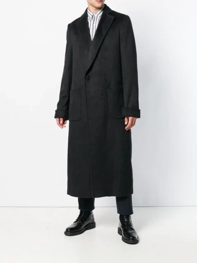 Shop Christian Pellizzari Long Single Breasted Coat - Black