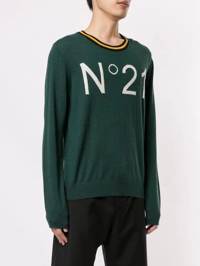 Shop N°21 Logo Jumper In Green