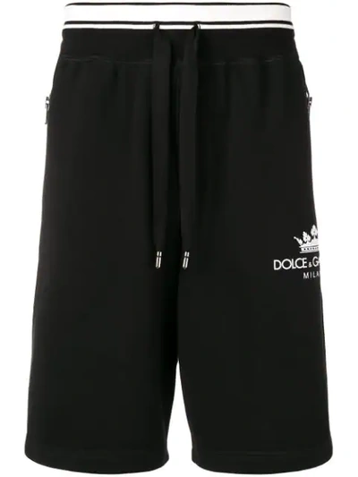 Shop Dolce & Gabbana Logo Track Shorts In Black