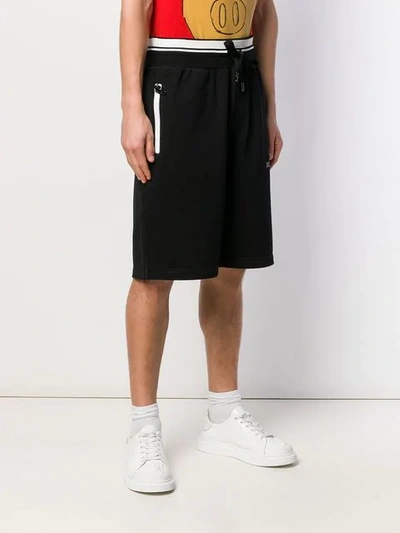 Shop Dolce & Gabbana Logo Track Shorts In Black