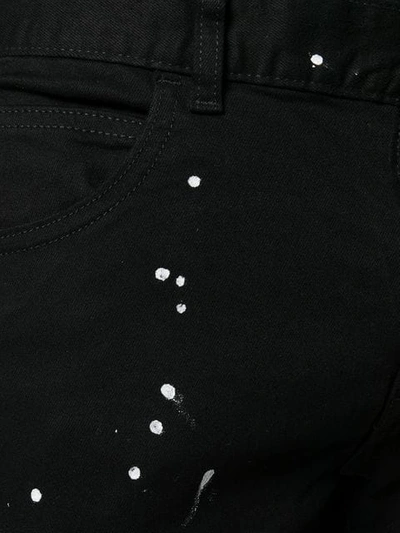 Shop Emporio Armani Plain Splatter Jeans In Black