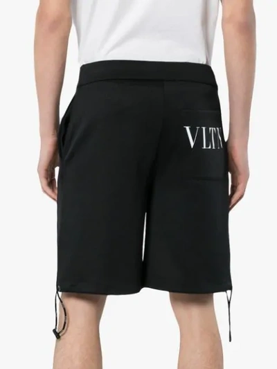 Shop Valentino Vltn Print Shorts - Black