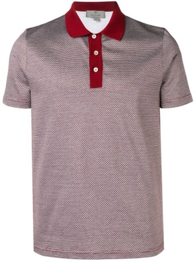 Shop Canali Classic Polo Shirt - 900 Red