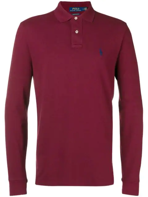 ralph lauren long sleeve polo red