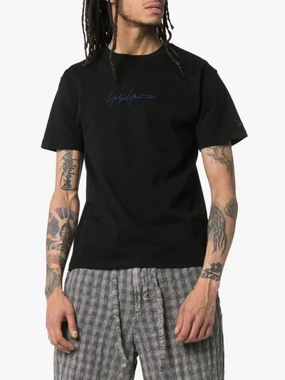 Shop Yohji Yamamoto Logo Print T-shirt In Black