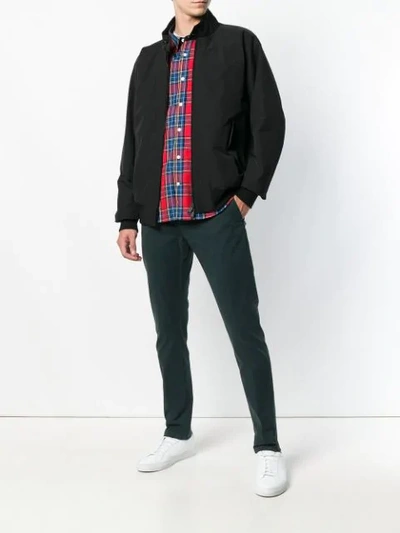 Shop Engineered Garments Mock Neck Zip Front Jacket In Black