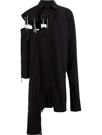 Shop A-cold-wall* Cut-out Detail Asymmetric Coat In Black