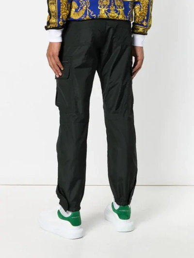 Shop Versace Drawstring Waist Track Pants In Black