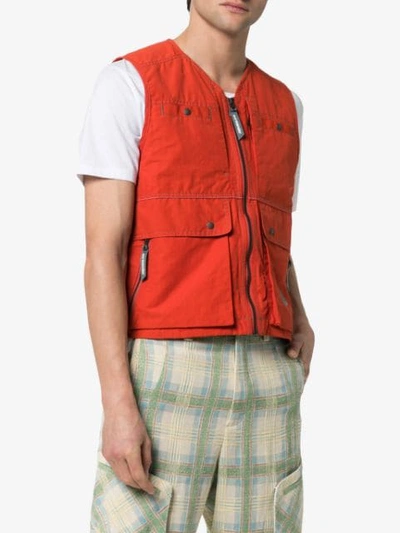 Shop And Wander Laser Sleeveless Waistcoat In Red