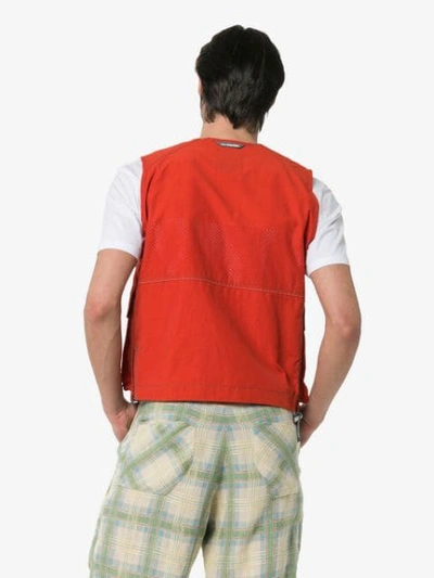 Shop And Wander Laser Sleeveless Waistcoat In Red