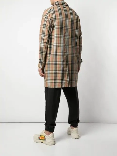 BURBERRY VINTAGE CHECK CAR COAT - 大地色