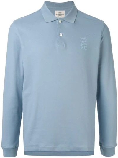 Shop Kent & Curwen Longsleeved Polo Shirt In Blue