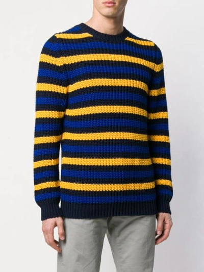 Shop Mp Massimo Piombo Striped Jumper In Yellow