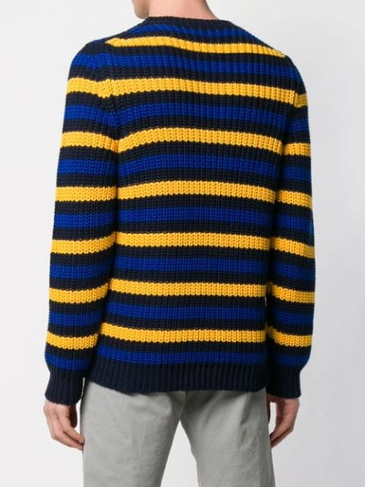 Shop Mp Massimo Piombo Striped Jumper In Yellow