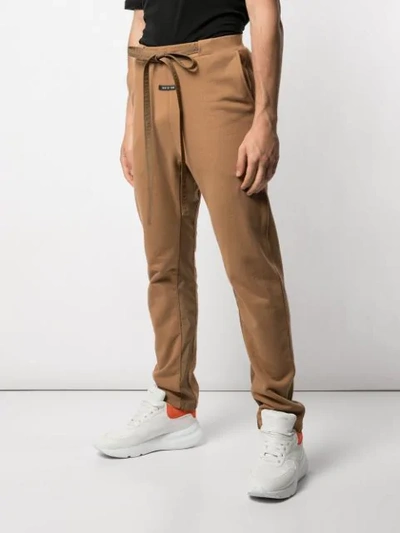 Shop Fear Of God Drawstring Waist Track Pants In Brown