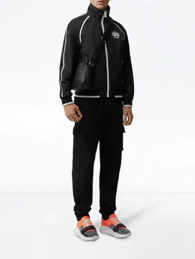 Shop Burberry Equestrian Knight Track Top In Black