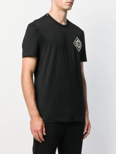 Shop Dolce & Gabbana Dg Logo Embroidered T-shirt In Black