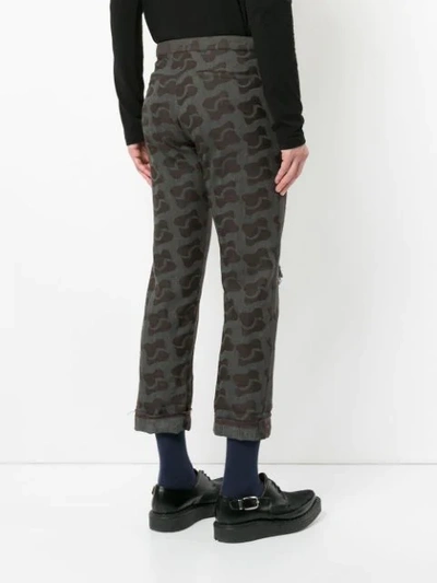 Pre-owned Comme Des Garçons Vintage Mixed-print Cropped Trousers - 棕色 In Brown