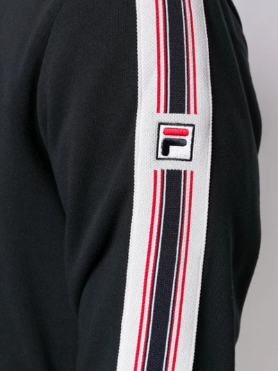 Shop Fila Logo Stripe Jacket In Black