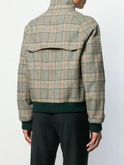 Shop Prada Check Bomber Jacket In F0052 Muschio