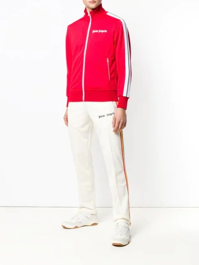 Shop Palm Angels Rainbow Stripe Track Pants In White