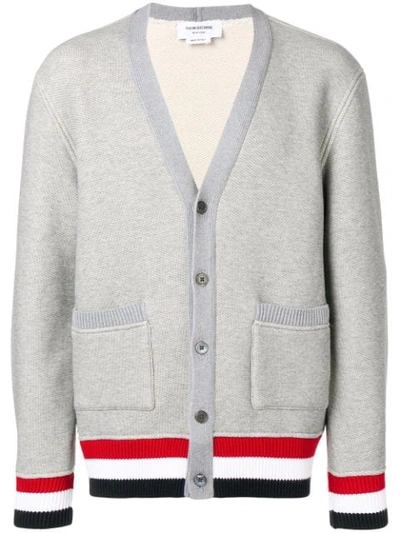 Shop Thom Browne Oversized Chunky Loopback Cardigan In Grey