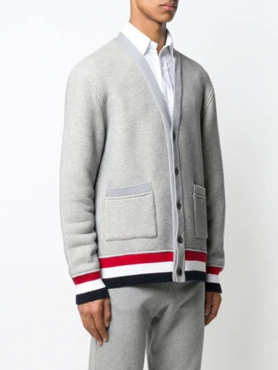 Shop Thom Browne Oversized Chunky Loopback Cardigan In Grey