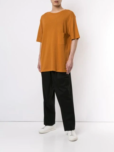 Shop Lemaire Chest Pocket Perforated T-shirt In Orange
