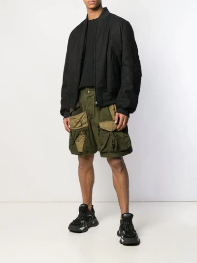 Shop Dsquared2 Cargo Panelled Shorts In Green