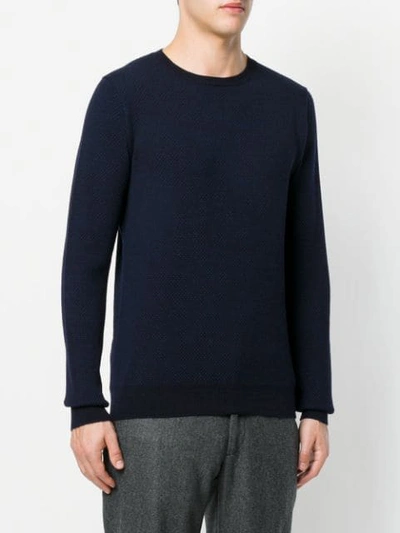 Shop Zanone Textured Knit Jumper In Blue