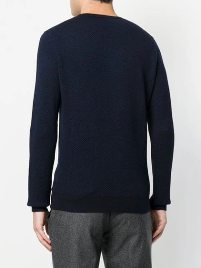 Zanone Rib-trimmed Virgin Wool Jumper In Blue
