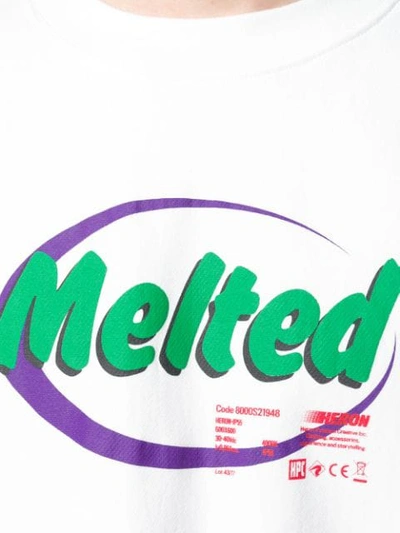 HERON PRESTON 'MELTED' PRINTED SWEATSHIRT - 白色
