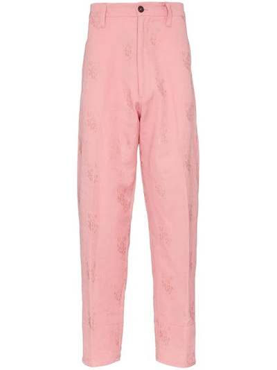Shop Ann Demeulemeester Achille Tailored Trousers In Pink
