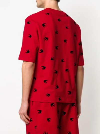 Shop Mcq By Alexander Mcqueen Swallow Print T-shirt In Red
