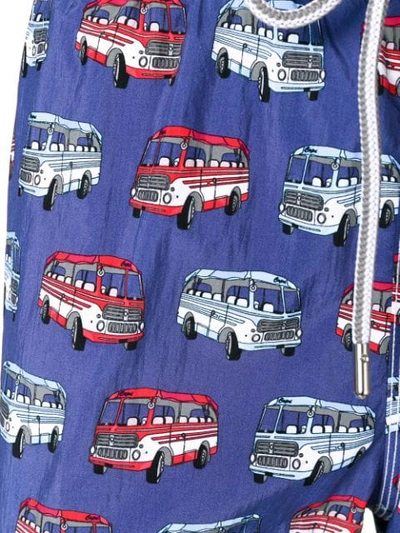Shop Capricode Bus Print Swim Shorts In Blue
