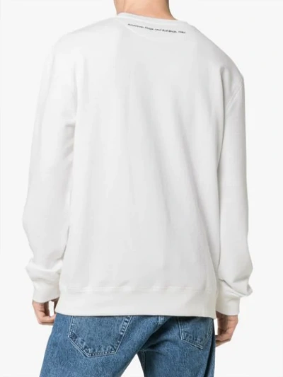 Calvin Klein 205w39nyc Andy Warhol Flag Print Long Sleeved Top In White