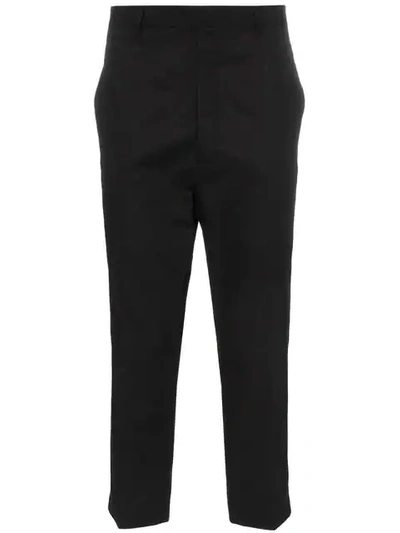 Shop Rick Owens Rip Stop Cropped Trousers In Black