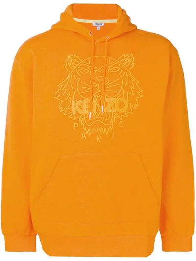 Shop Kenzo Logo Hoodie In 17 Orange