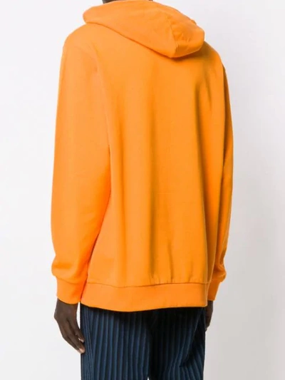 Shop Kenzo Logo Hoodie In 17 Orange