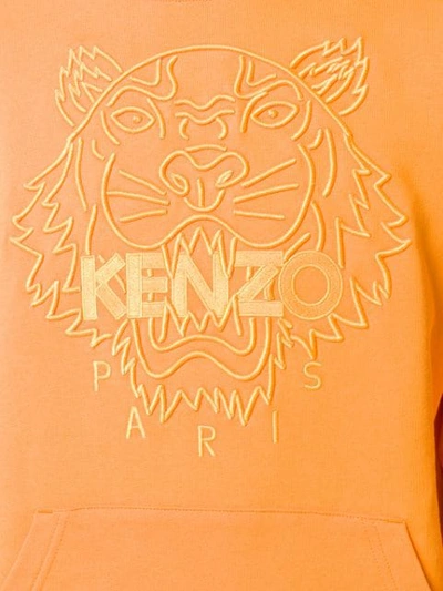 Shop Kenzo Logo Hoodie In 17 Orange