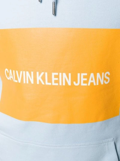 Shop Calvin Klein Jeans Est.1978 Multi Logo Hoodie In Blue