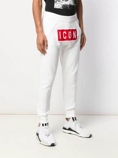DSQUARED2 ICON TRACK TROUSERS - 白色