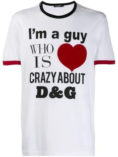 Shop Dolce & Gabbana Printed Heart Patch T-shirt In White