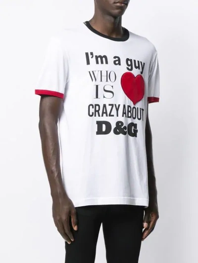 Shop Dolce & Gabbana Printed Heart Patch T-shirt In White