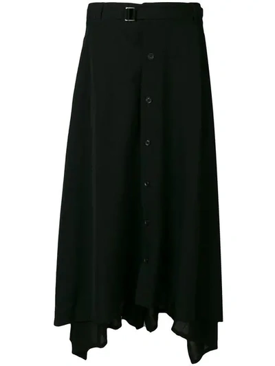 Shop Yohji Yamamoto Buttoned Shirt Trousers In Black