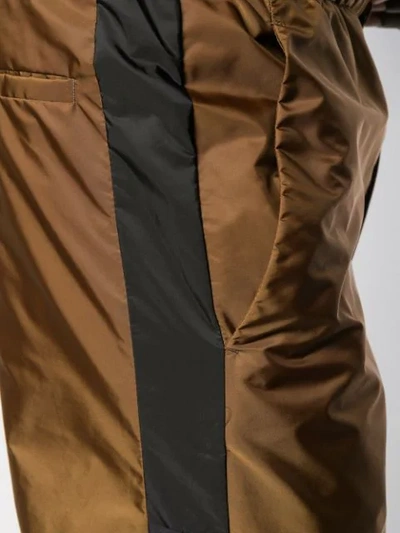 Shop Prada Technical Fabric Trousers In Brown