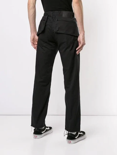 Shop Undercover Straight-cut Cargo Trousers In Black
